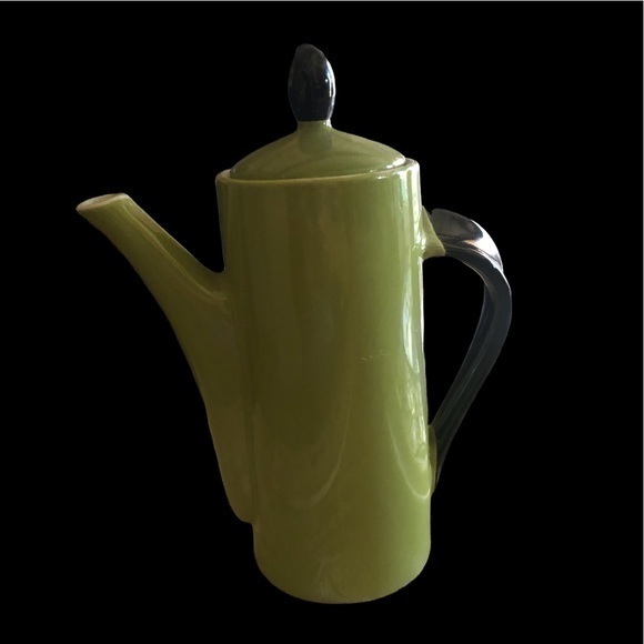 Teapot avocado greens made to look vintage